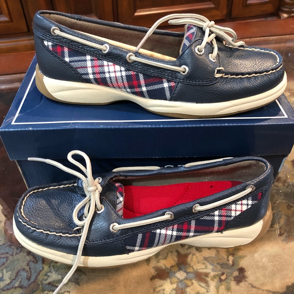 Sperry Navy & Red Plaid Top-Sider